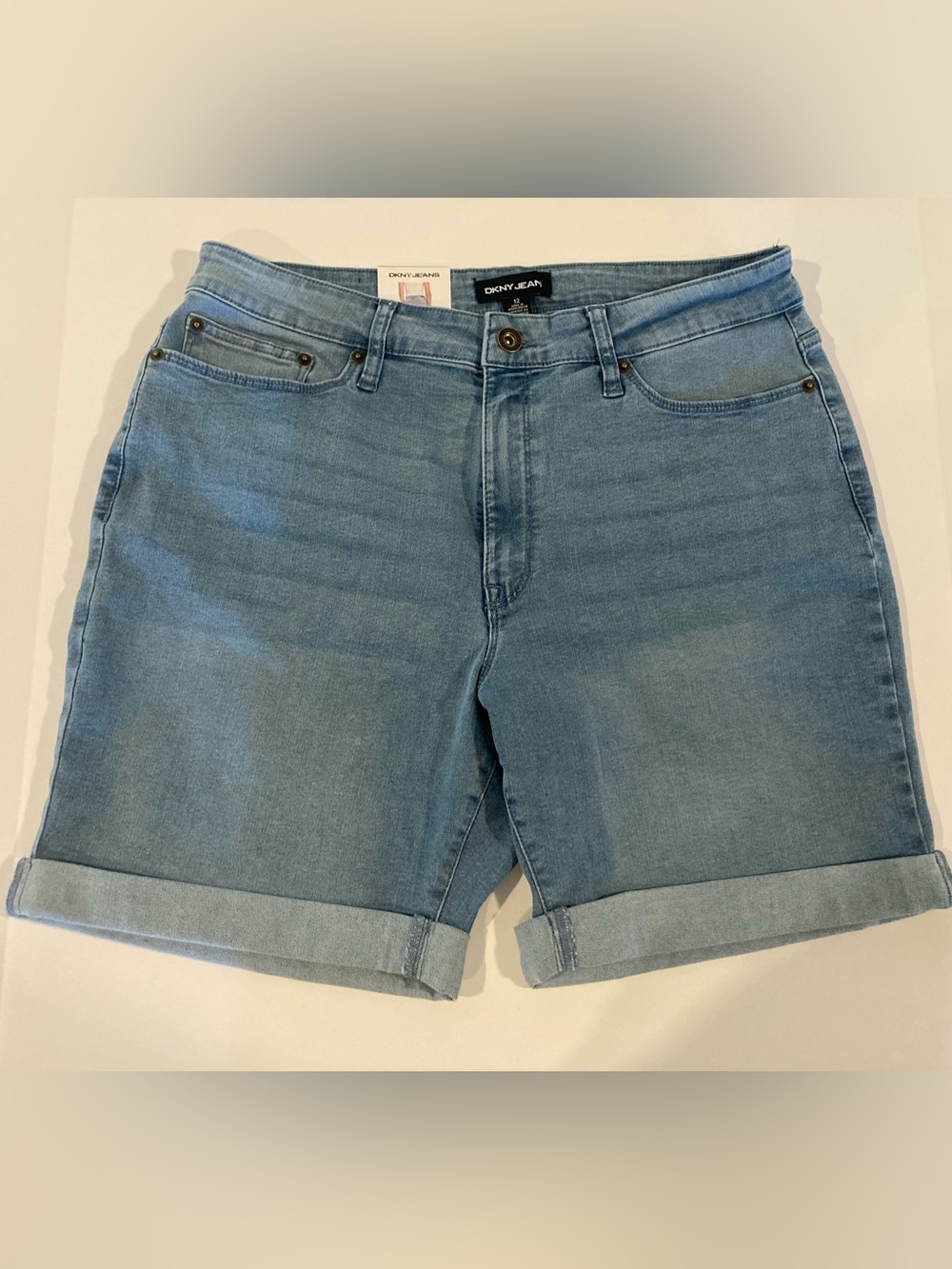 DKNY Jeans Women's Denim Bermuda Short Light Blue - Size 12